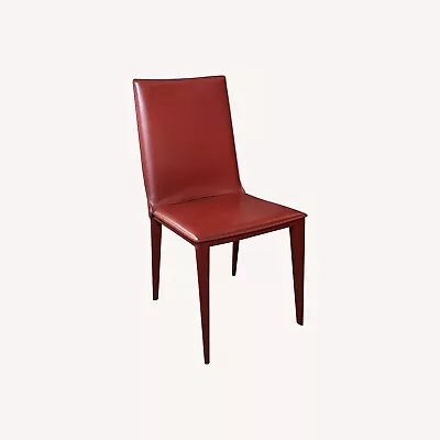 Italian Saddle Leather Dining Chairs Russian Red Excellent Condition Set Of 10 • $6000