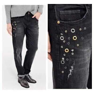 B.C. Best Connections @ Kaleidoscope Size 10 R Black Denim JEANS Decorative Trim • £16.99