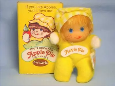 Vintage 80's Fun World Fruit Scented Apple Pie Matchpack Pocket Doll - Yellow • $13.99