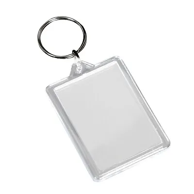 £2.10 • Buy Blank 70mm X 45mm Jumbo Keyring | Make Your Own Clear Acrylic Keyring Key Fob