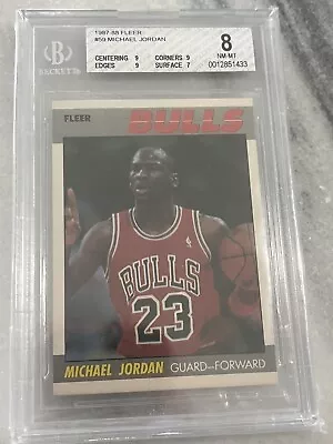 Michael Jordan 1987-88 Fleer Card #59 BGS 8 NM-MT (centering Edges & Corners 9) • $449.99