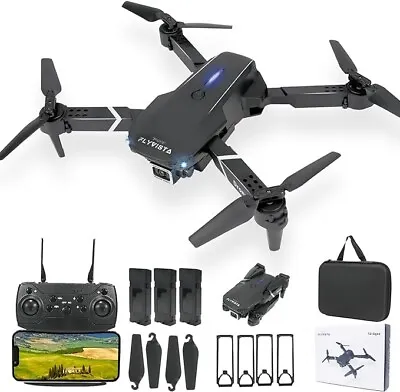 Mini Drone With Camera HD 1080P Foldable Quadcopter With 3 Batteries - Black • $12.95