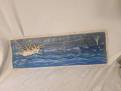 Vintage Rustic Folk Art-Whaling - By Cape Code Artist   Mike Abney  • $109