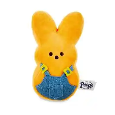 Peeps 6  Plush Marshmallow Scented Orange Bunny With Overalls 2024 NEW • $11.69