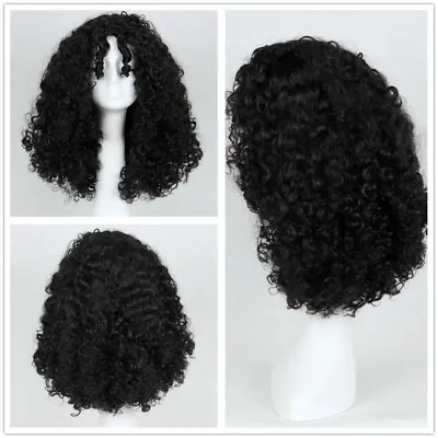 Halloween Tangled Mother Gothel Wig Witch Gothel Black Wavy Curly Hair +Wigs Cap • £26.39