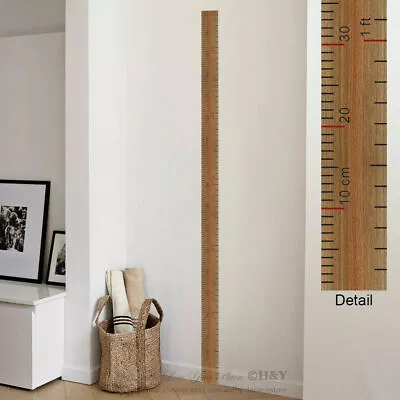 $11.04 • Buy Ruler Height Chart Kids Measurement Wall Stickers Nursery Decor Removable Decal