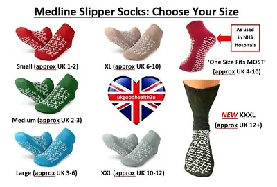 Hospital Socks Falls Prevention Medical Grip Mobility Aid Medline **all Sizes** • £4.32