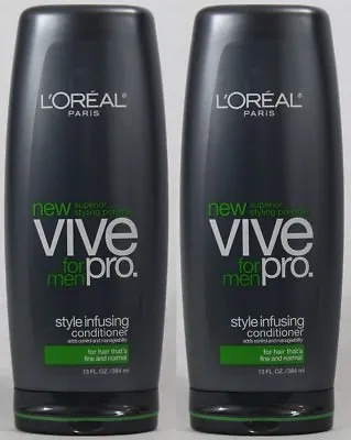 2 Original Loreal Vive Pro Mens Style Infuse Fine Hair Conditioner Free Shipping • $59.99
