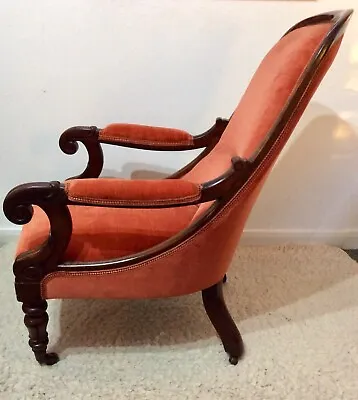 £249 • Buy Stunning Georgian Mahogany & Upholstered Gentleman’s Lounge Chair