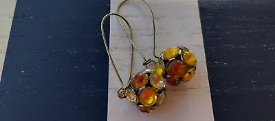Vintage Rhinestone Ball Dangle Earrings  • $9.99