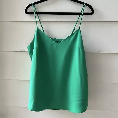 J.Crew Women's Scallop Tank Top New With Tags Size 2 Kelly Green XS • $19.98