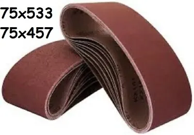 Sanding Belts - 75 X 457mm - 75  X 533mm - 40 - 400 Grit - Belt Sander • £15.99