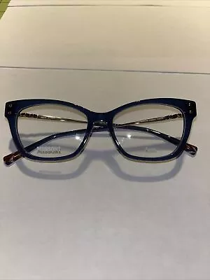 Missoni Eyeglass Frames MIS 0045 Color PJP Blue Gold 145 Fabric Inside Frame New • $70