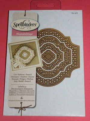 $17.95 • Buy BRAND NEW - Spellbinders Nestabilities Labels 41 Craft Cutting Dies S4-470
