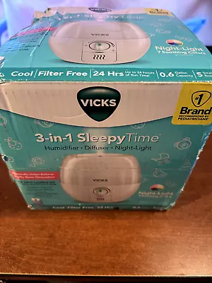 VICKS 3-in-1 Sleepy Time Humidifier Diffuser Night-Light 7 Soothing LED Colors • $21.84