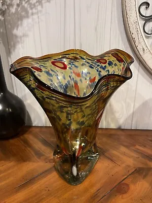 Jozefina  1960 Makora Krosno Poland Vase Art Glass Vintage • $120