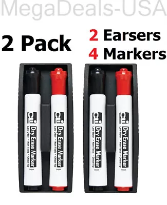 2 Pack Of Eraser - Whiteboard - Magnetic W/ Two Markers (Non-Toxic) - (F1) • $9.99