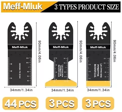 Multi Tool Blade 50Pcs Set Titanium Rockwell Fein Makita Saw Cutting Metal Wood • £15.99