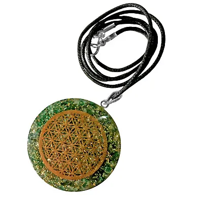 $13.98 • Buy Green Jade Flower Of Life Pendant Orgone Energy Copper Orgonite Necklace Reiki