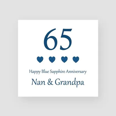 £3.85 • Buy Personised 65th Wedding Anniversary Card Handmade Blue Sapphire Anniversary Card