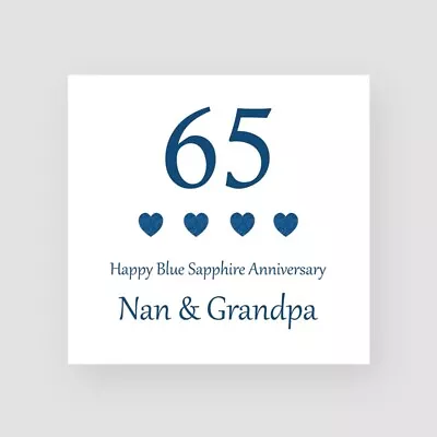 Personised 65th Wedding Anniversary Card Handmade Blue Sapphire Anniversary Card • £3.85