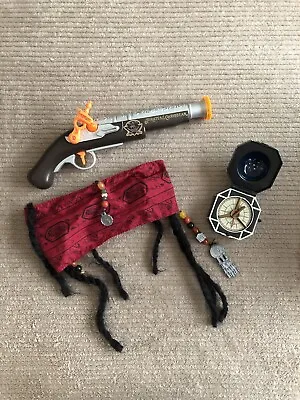 Disney Pirates Of The Caribbean Captain Jack Sparrow Fancy Dress Up Gun Compass • £49.99