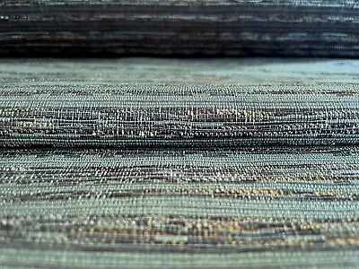 7 Yds Bernhardt Mid Century Modern Tweed Stripe Lake Blue Upholstery Fabric FX • $78.40