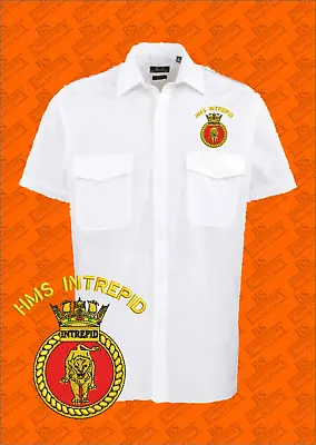 Hms Intrepid Embroidered Pilot Shirt • £23