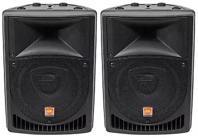 Pair Rockville Power Gig RPG8 8  Powered Active 800 Watt 2-Way DJ PA Speakers • $194.95