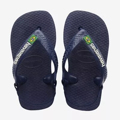 Havaianas Baby Brasil Logo II - Navy Size UK 6/EU 24 RRP: £22.00 • £5.99