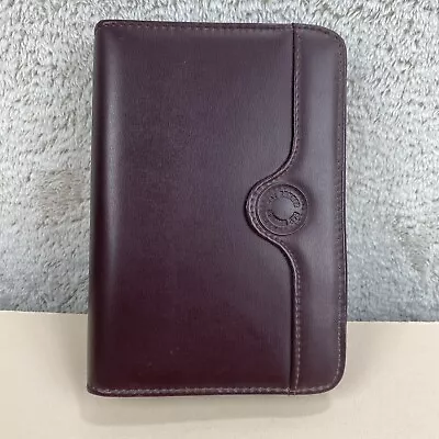 Franklin Covey Day Runner Faux Leather Planner 6 Ring Zip Binder Burgundy 8.5x6 • $18.99