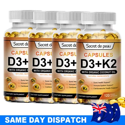 Vitamin D3 5000 IU With K2-MK7 Vitamin Supplement Support Immune & Bone Health • $20.99