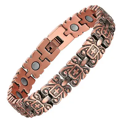 Classic Solid Copper Magnetic Bracelet Men Arthritis Pain Relief Stress Antique • $31.05