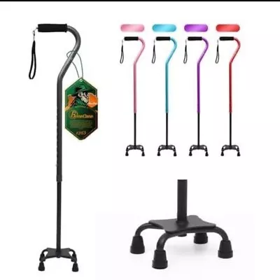 Benecane Quad Cane Adjustable Walking Cane With Offset Soft Cushioned Handle For • $20