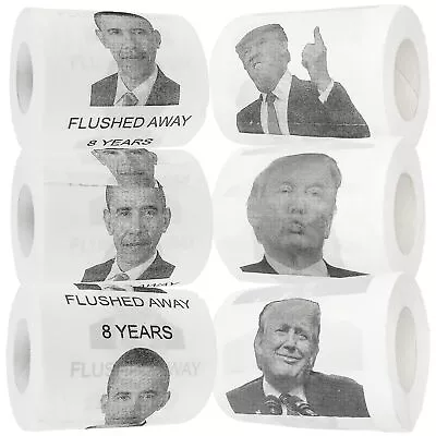 Donald Trump & Barack Obama Toilet Paper Set Of 6 Rolls - Fairly Odd White  • $35.77