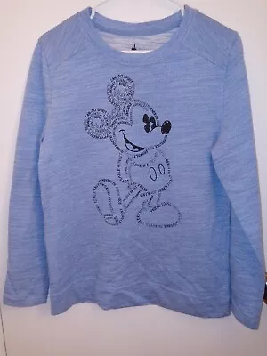 Disney Parks Blue Mickey Mouse Pullover Womens Sweater Lightweight Size M • $19.99