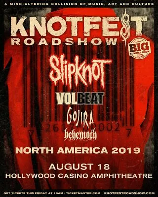 KNOTFEST ROADSHOW 2019 ST. LOUIS CONCERT TOUR POSTER: Slipknot Volbeat Gojira  • $18.18