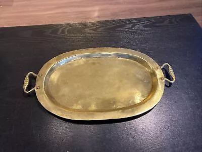 Antique Vintage Russian Hand Hammered Brass Oval Samovar Serving Tray Tula • $170