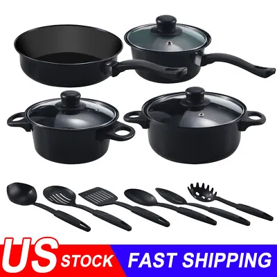 $29.89 • Buy New 13 Piece Cookware Set Nonstick Pots And Pans Home Kitchen Cooking NON STICK