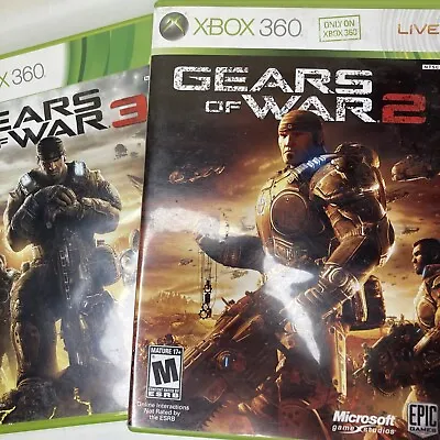 Gears Of War 2 & 3 Trilogy (Xbox 360 2011) Lot Of 2 Game Bundle Live Game Play • $12