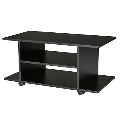 £44.99 • Buy HOMCOM Modern TV Cabinet Stand Storage Shelves Table Mobile Bedroom Black