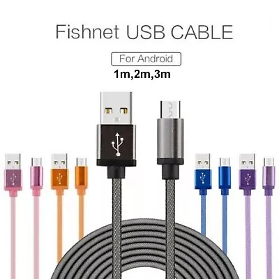 1M/2M/3M Fishing Net Braid Micro USB Fast Charging Cable Lead Android Phones AU • $8.49