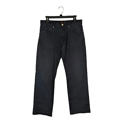 Versace Sport Mens 33x28 Black Cotton Stretch Denim Jeans Straight Fit Pants • $39.77