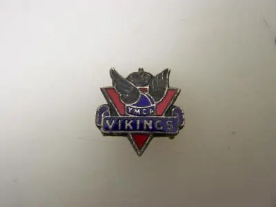 1960's Pin Back Badge - YMCA Young Mens Christian Association Vikings       4471 • $17.95