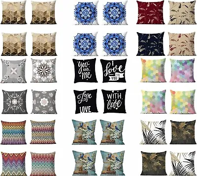 4 Piece Printed Decorative Cushions 43x43cm Modern Pattern Cushion For Sofa Bed • £28.99