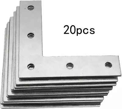 Flat Corner Braces 4Inch 20Pcs Repair Mending Bracket Plate L Right Angle Brace • $20.98