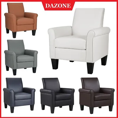 Modern Faux Leather Accent Single Sofa Upholstered Living Room Comfy Armchair  • $128.99