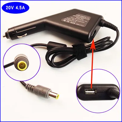 Notebook DC Power Adapter Car Charger +USB For IBM Lenovo Thinkpad X201si X301i • $36.89