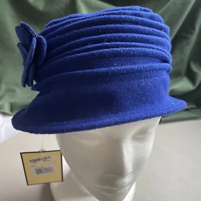 New Margrit Hat Flower Accent Blue Purple Beanie • $44.76