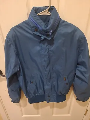$22.99 • Buy Vintage Wild Horses Mens Medium Pacific Trail Blue Windbreaker Jacket Coat